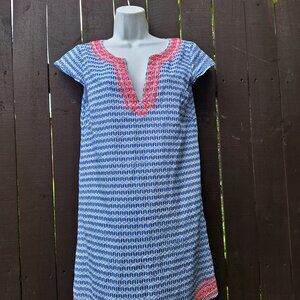 Tori Richard Dress 2 Blue Geometric & Neon Popover Lined